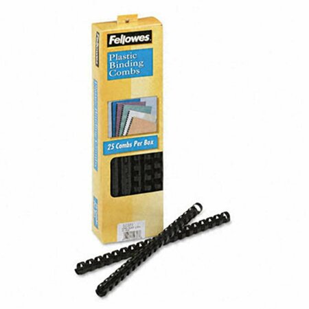 FELLOWES Plastic Comb Bindings  1/2   90-Sheet Capacity  Black, 25PK FE32350